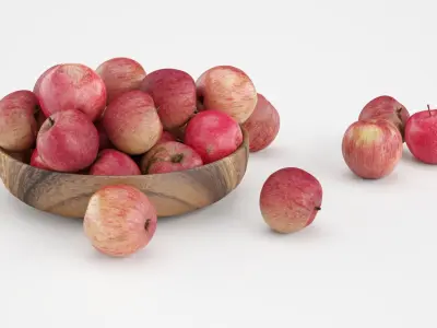Apples In Bowl 3D model