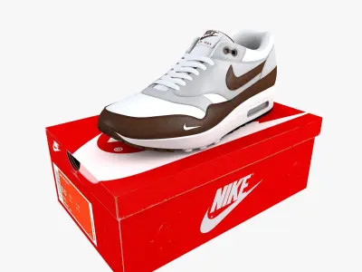 Nike Air Max 1 Leather Brown 3D model