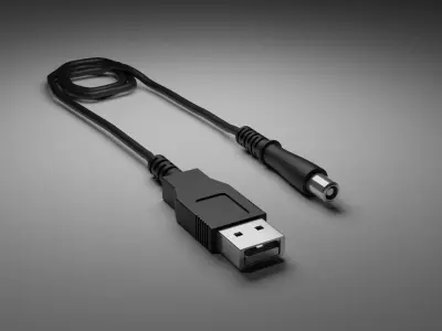 Plazma Ball Lamp with USB Power Cable 3D model