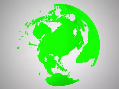 Globe Shell Green 3D model
