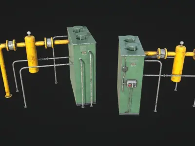 Industrial Tube Evaporator Low-poly 3D model