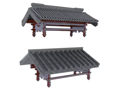 Chinese eaves Low-poly 3D model