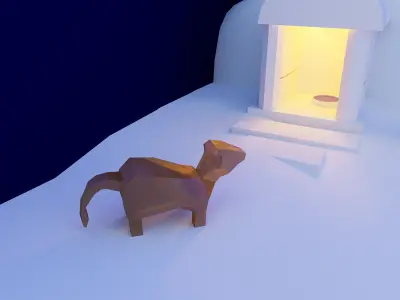 Cute Little Doggo in low poly Low-poly 3D model