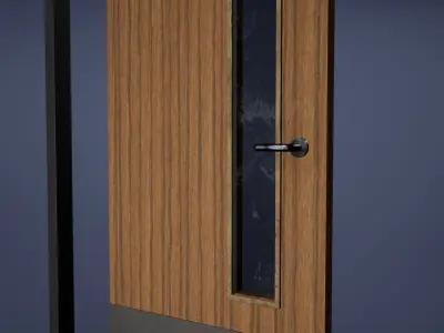 Door Low Poly Game Ready wooden Low-poly 3D model