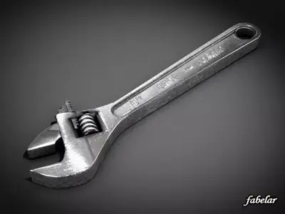 Adjustable wrench 3D model