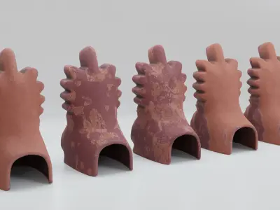 Greek Architectural Roof Decoration Low-poly 3D model