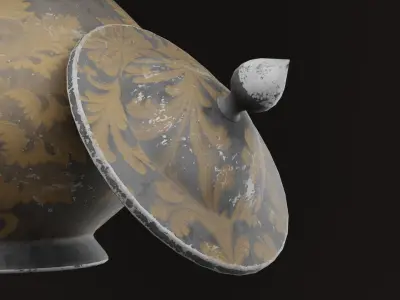Golden Pot Low-poly 3D model