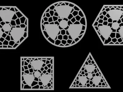 Nuclear Radiation Hazard Warning Signs 3D print model