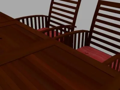 Deck Table With Chairs 3D model