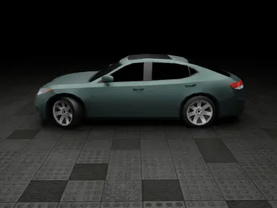 Low Poly Modern Generic Full-Sized Sedan  Low-poly 3D model
