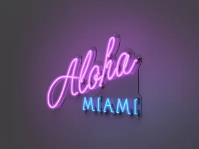 Aloha Miami - Neon Sign 3D model