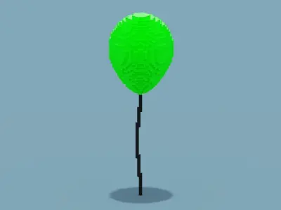 VoxelGreen Balloon Low-poly 3D model