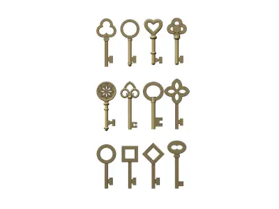 Mix of 12 Key pendants and charms 3D print model