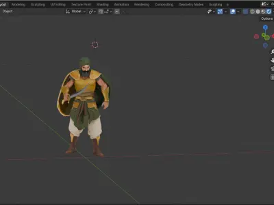 High Quality Arabic Warrior FBX Rigged with Animations 3D model