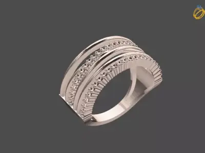 Women Stone Rings Diamond 3D print model get