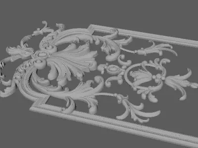 Central decor ornament for furniture 3D model 1076