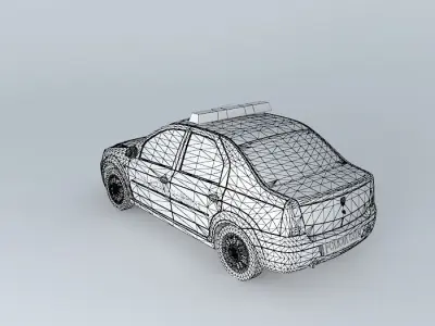 Dacia Logan  Albanian Police Car Free 3D model