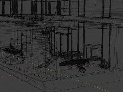modern house with interior Free 3D model