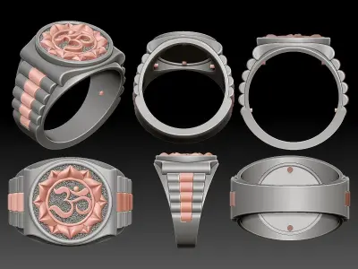 Ohm watch Man Ring silver gold printable jewelry 3D print model