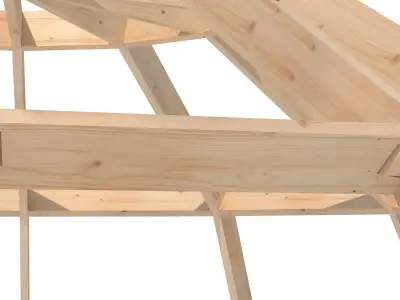 Wood construction dome Low-poly 3D model