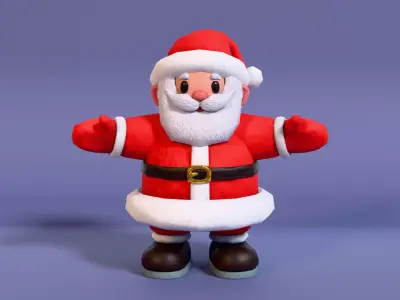 LowPoly Cartoon Santa Claus with Rig Low-poly 3D model