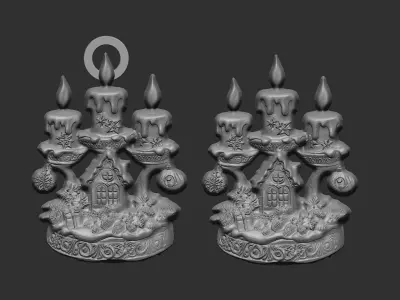 christmas tree candle decor  3D print model