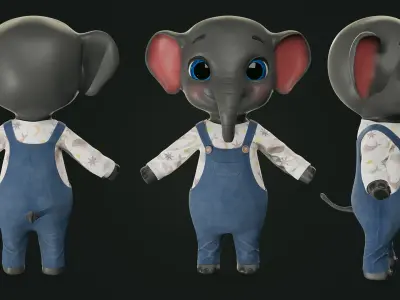 Elephant - Bo Low-poly 3D model