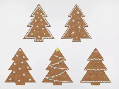 Gingerbread Christmas Cookie 3 - Christmas Tree 3D model