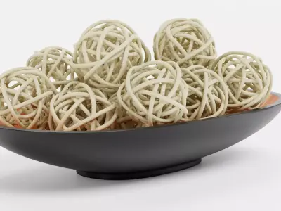 Decorative Bowl with Lata Balls Low-poly 3D model