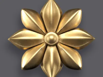 5 Flowers Ornamental Pack 4 3D model