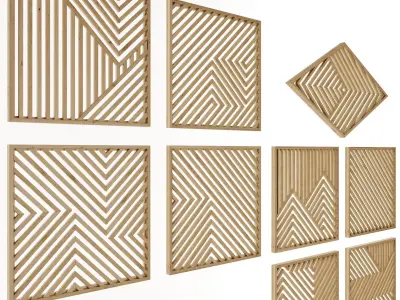 Wooden wall art 3D model