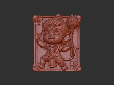 cute hanuman 3dmodel cnc carvings  3D print model