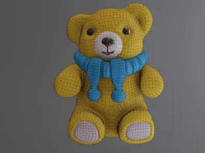 Bear soft toy Low-poly 3D model