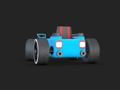 Cartoon Car Low-poly 3D model 18