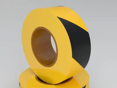 yellow Barricade Tape 3D model