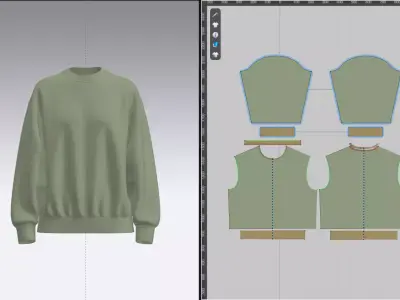 Women Sweatshirt 3D model 3D model