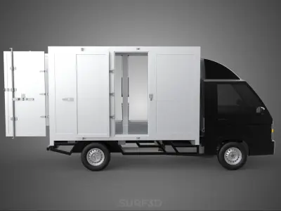CAR MOBILE SHOP FOOD TRUCK VEHICLE VAN RETAIL CATERING OPEN DOOR 3D model