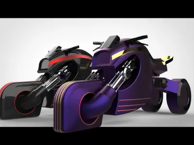 futuristic superbike Low-poly 3D model