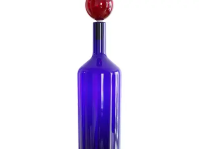 Set of colored glass bottles Bubbles 3D model