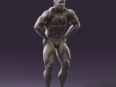 bodybuilder in black underpants 1103 3D Print Ready 3D print model