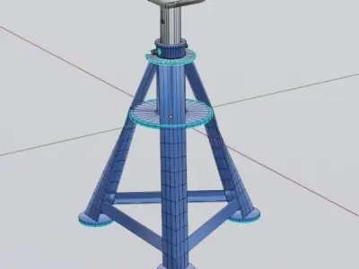 Jackstand steel swivel stool Free low-poly 3D model