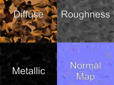 Ornate Deer Head Door Handle model pack Low-poly 3D model