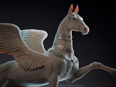 Akhal-Teke Pegasus I 3D Sculpting 3D print model