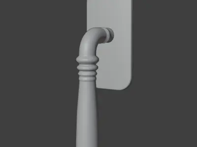 Golden window handle Free 3D model