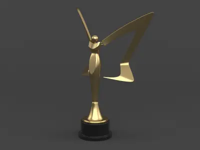 Gold Trophy Cups 3D model 9