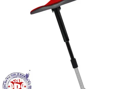 Stool scooter with handle 3D model