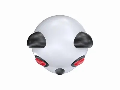 panda bear head with eyes Low-poly 3D model