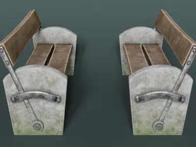 Reversible Bench Low-poly 3D model