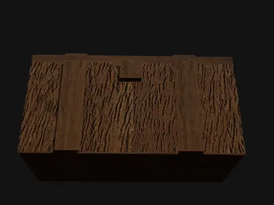 Wooden village box Chest Game Ready Low-poly 3D model