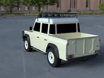 Land Rover Defender 110 Double Cab Pick Up exterior HDRI 3D model